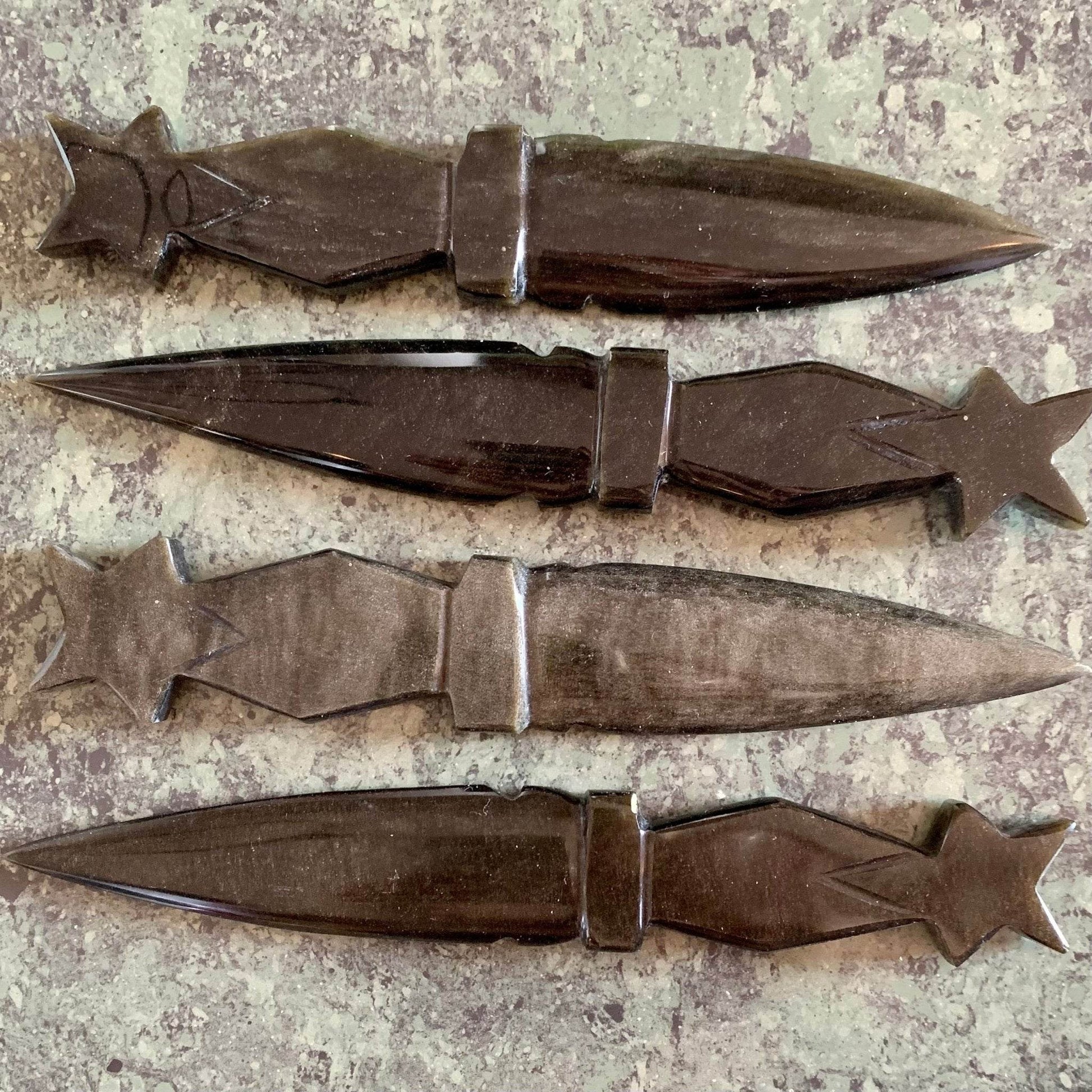 Gold Sheen Obsidian Ceremonial Athame with Star