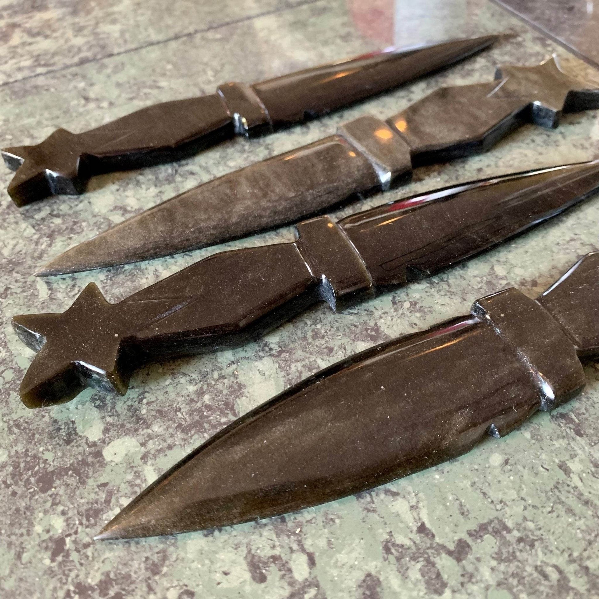 Gold Sheen Obsidian Ceremonial Athame with Star