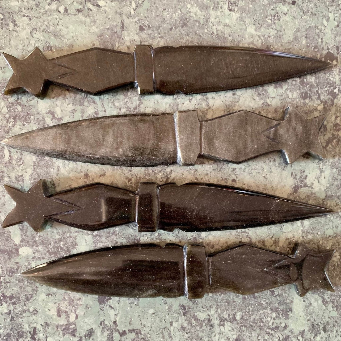 Gold Sheen Obsidian Ceremonial Athame with Star