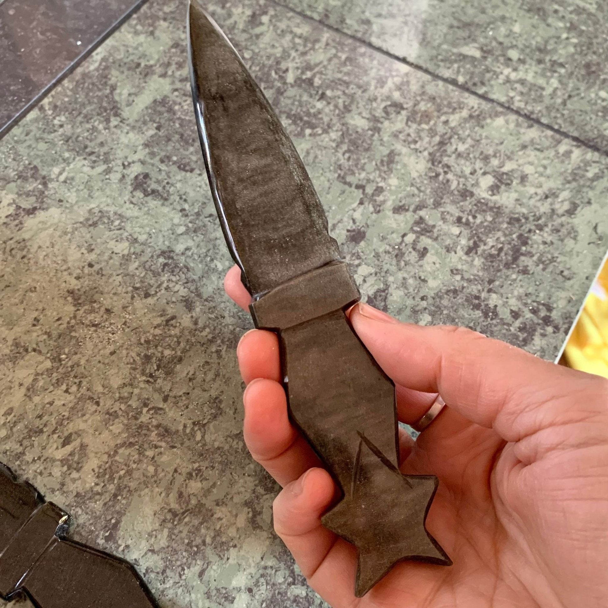 Gold Sheen Obsidian Ceremonial Athame with Star