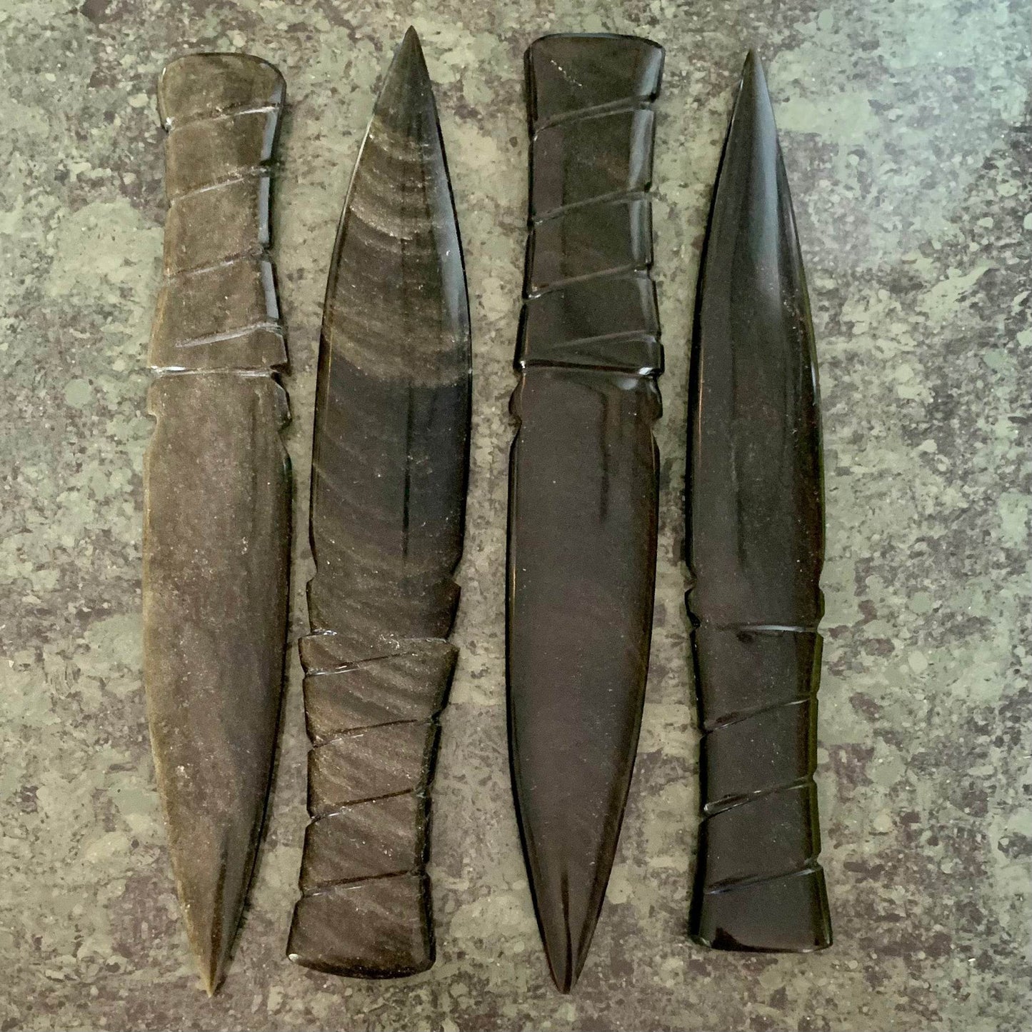 Gold Sheen Obsidian Dagger: Ceremonial Athame 7.5" - Kejiwa Alchemy