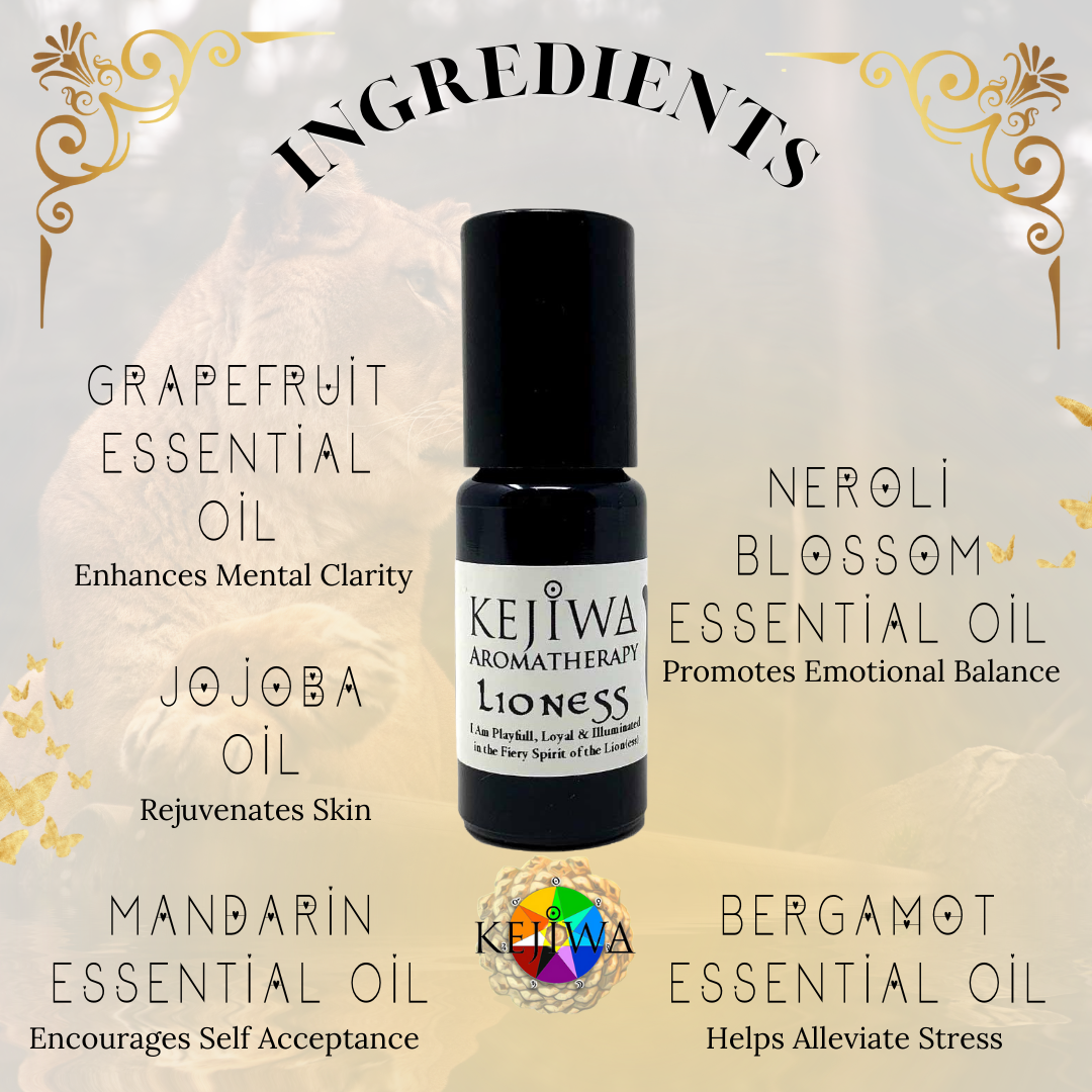 Lioness Aromatherapy Ingredients by Kejiwa