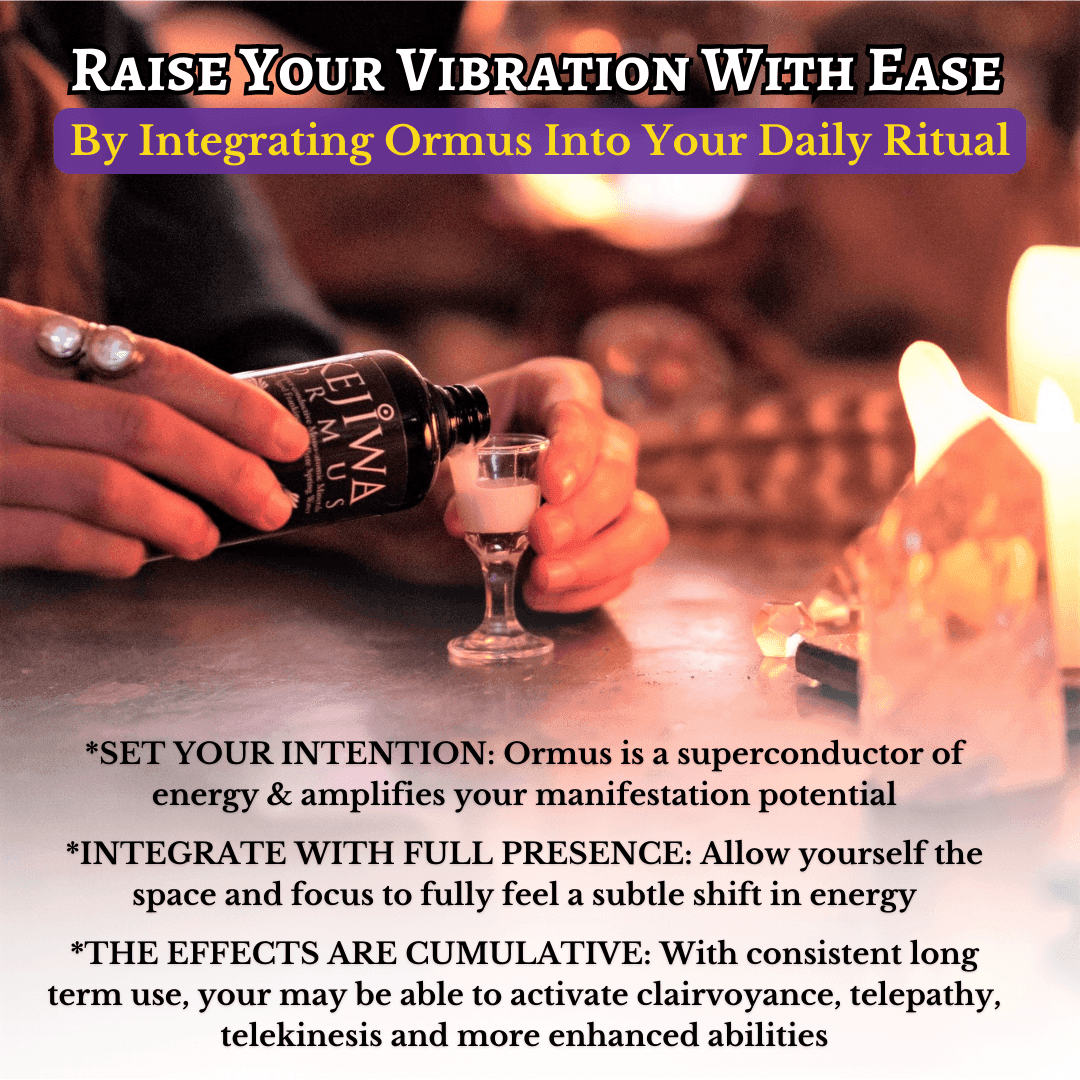 Ormus instructions infographic showing how to use elixir