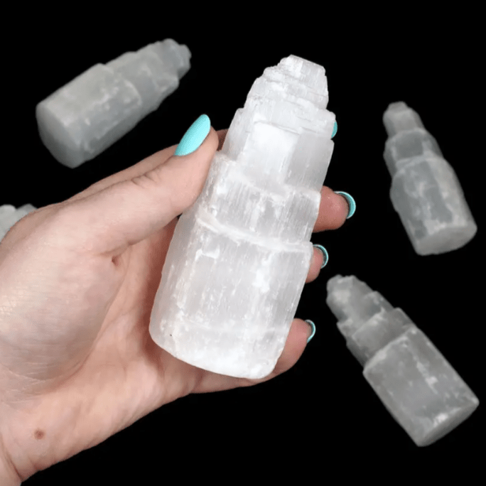 Selenite Raw Tower 4 inch