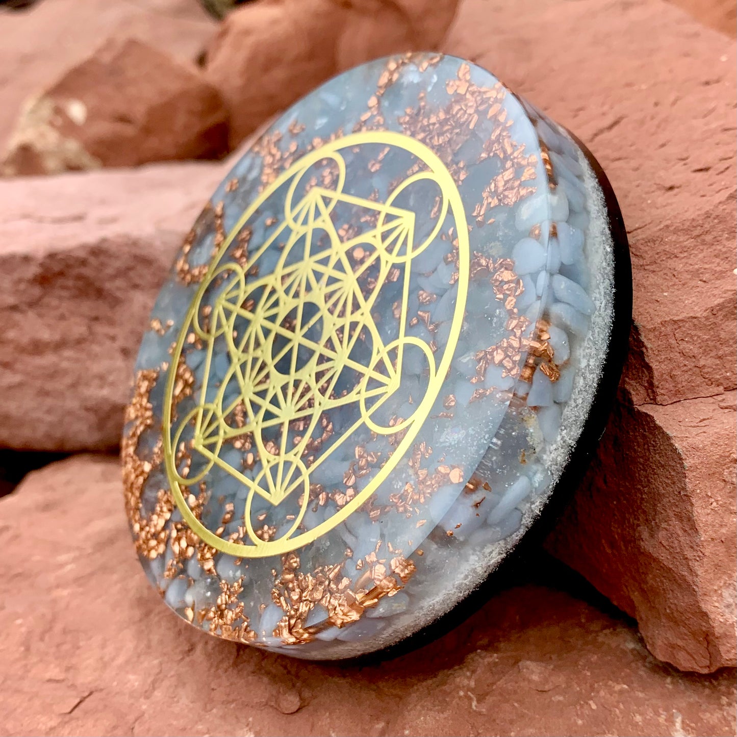 Angelic Communion Orgonite Altar Plate 4" - Kejiwa Alchemy