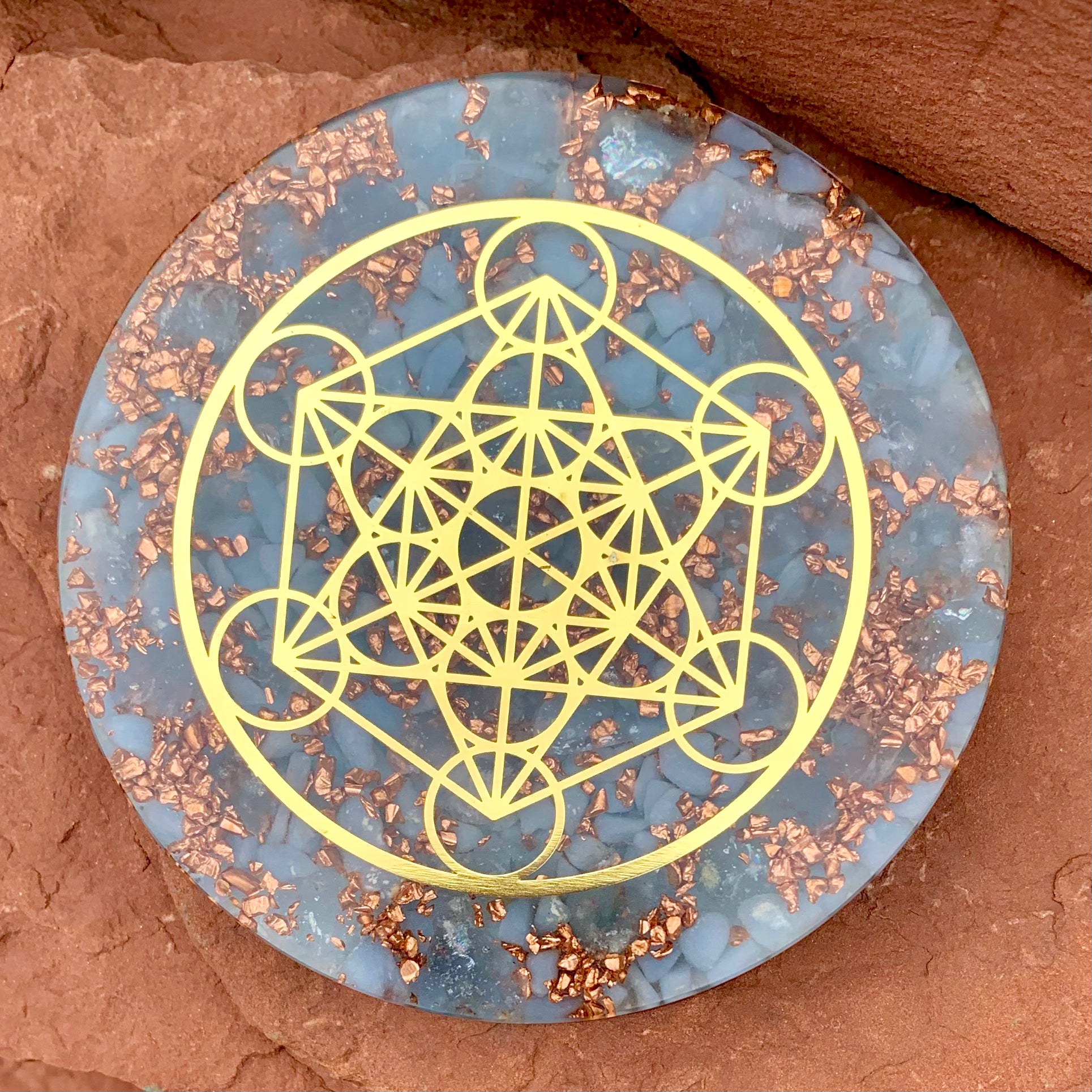 Angelic Communion Orgonite Altar Plate 4" - Kejiwa Alchemy