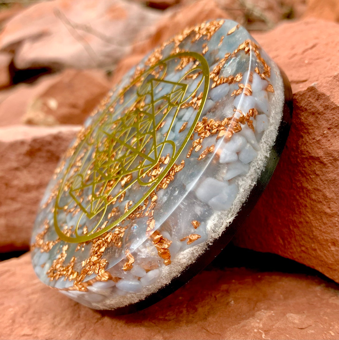 Angelic Communion Orgonite Altar Plate 4" - Kejiwa Alchemy