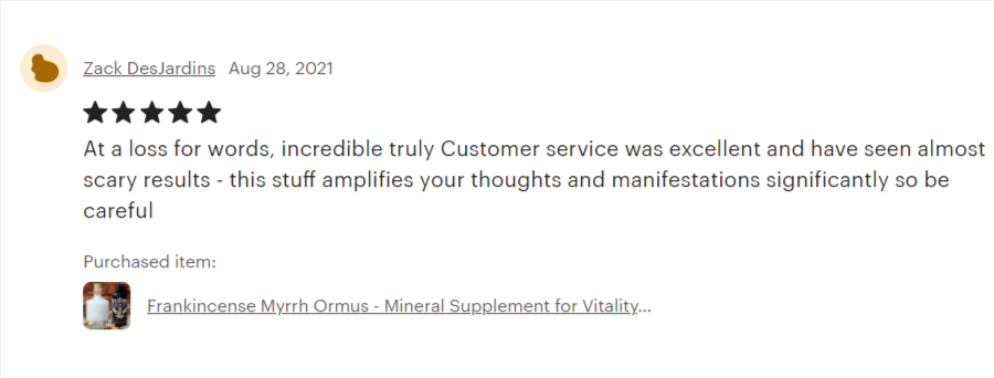 Frankincense, Myrrh and Gold Ormus Review