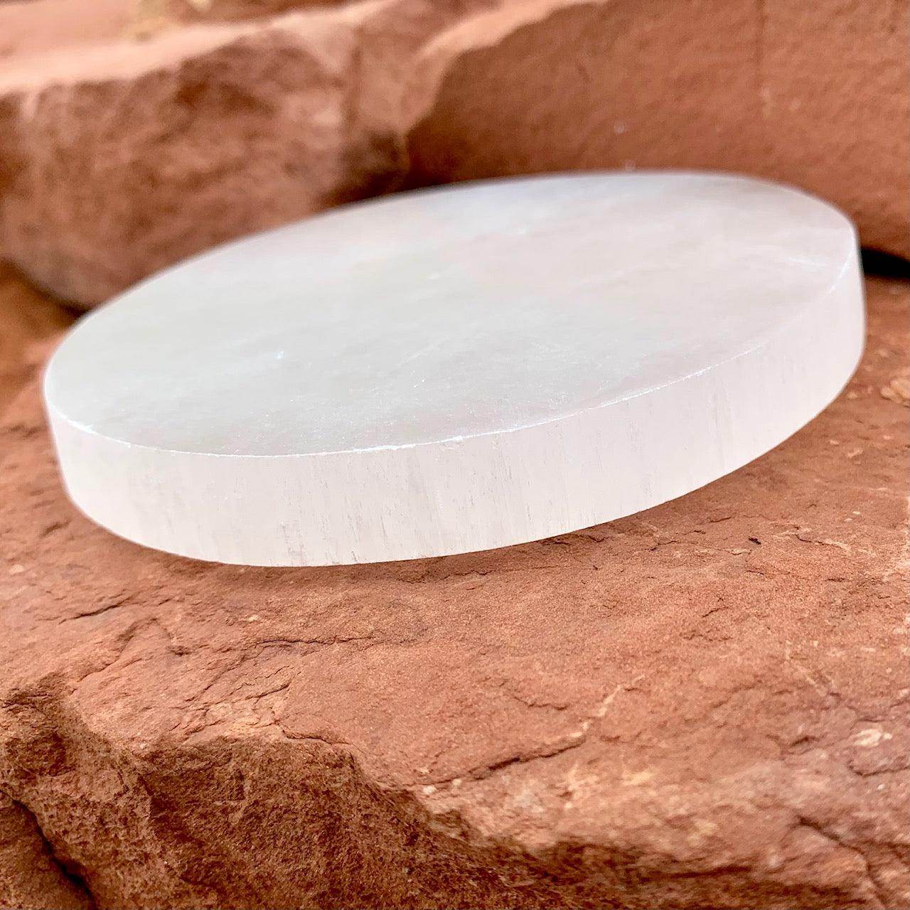 Selenite Altar Plate 4" - Kejiwa Alchemy