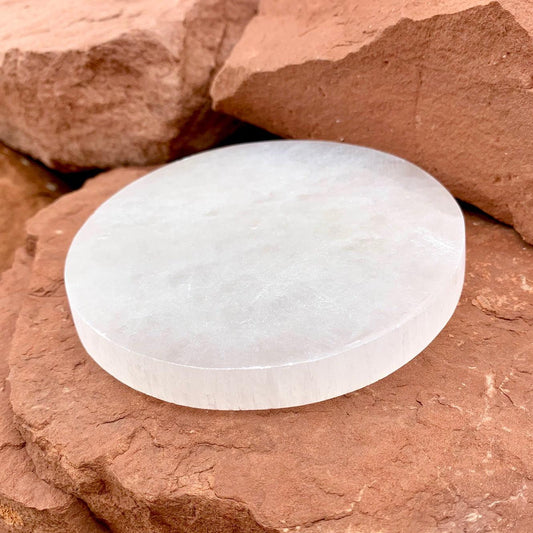 Selenite Altar Plate 4" - Kejiwa Alchemy