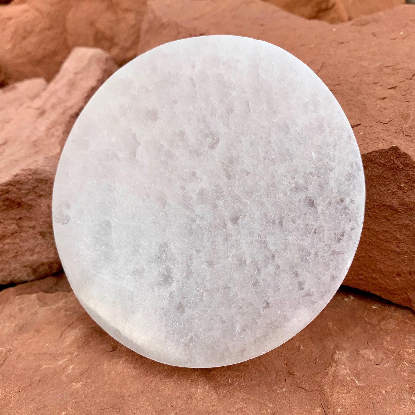 Selenite Altar Plate 4" - Kejiwa Alchemy