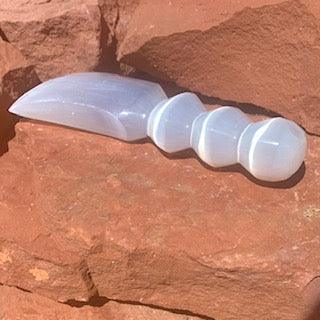 Selenite Athame Ceremonial Dagger 6"