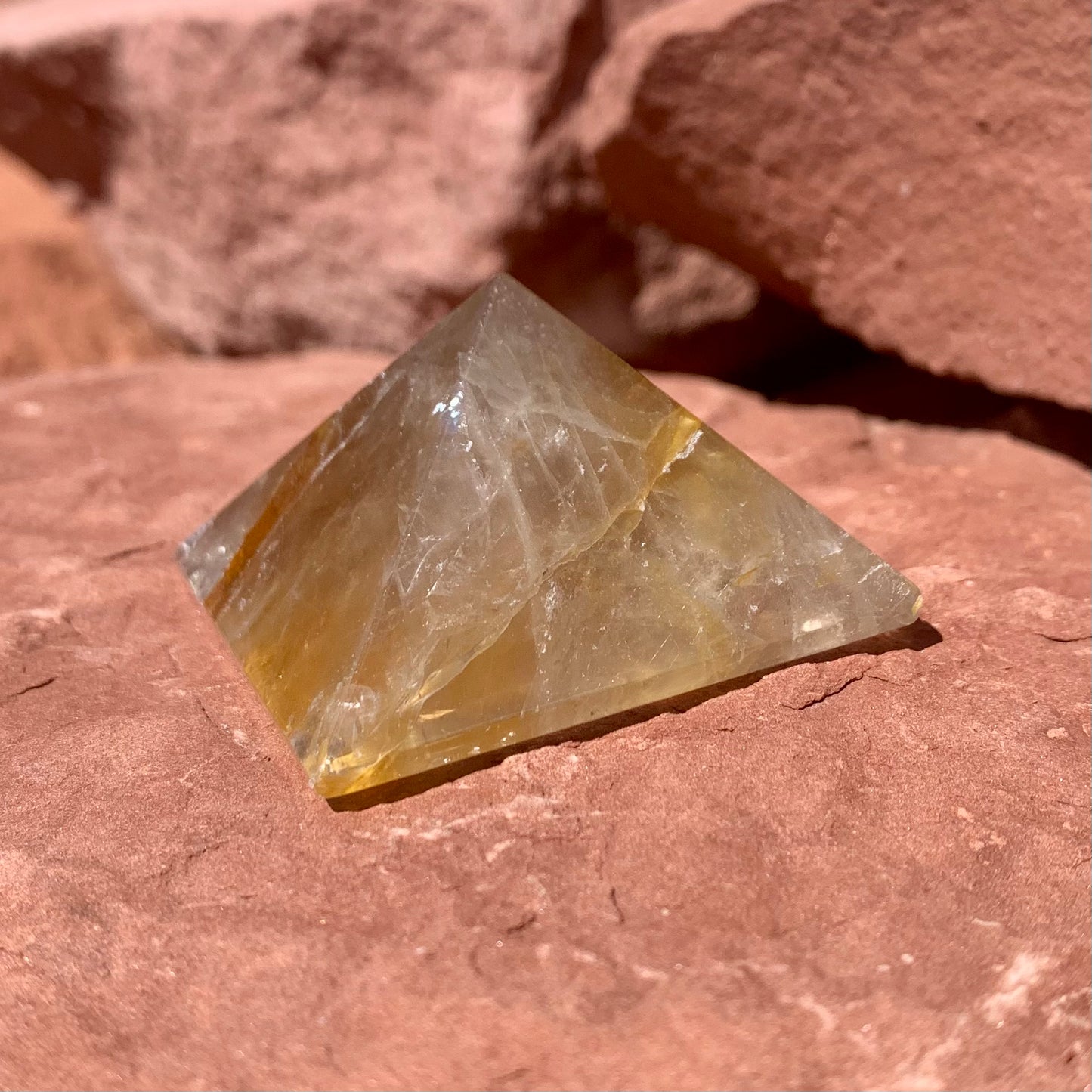 Golden Healer Polished Pyramid - Kejiwa Alchemy