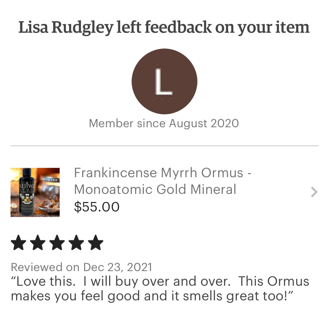 Frankincense, Myrrh & Gold Ormus