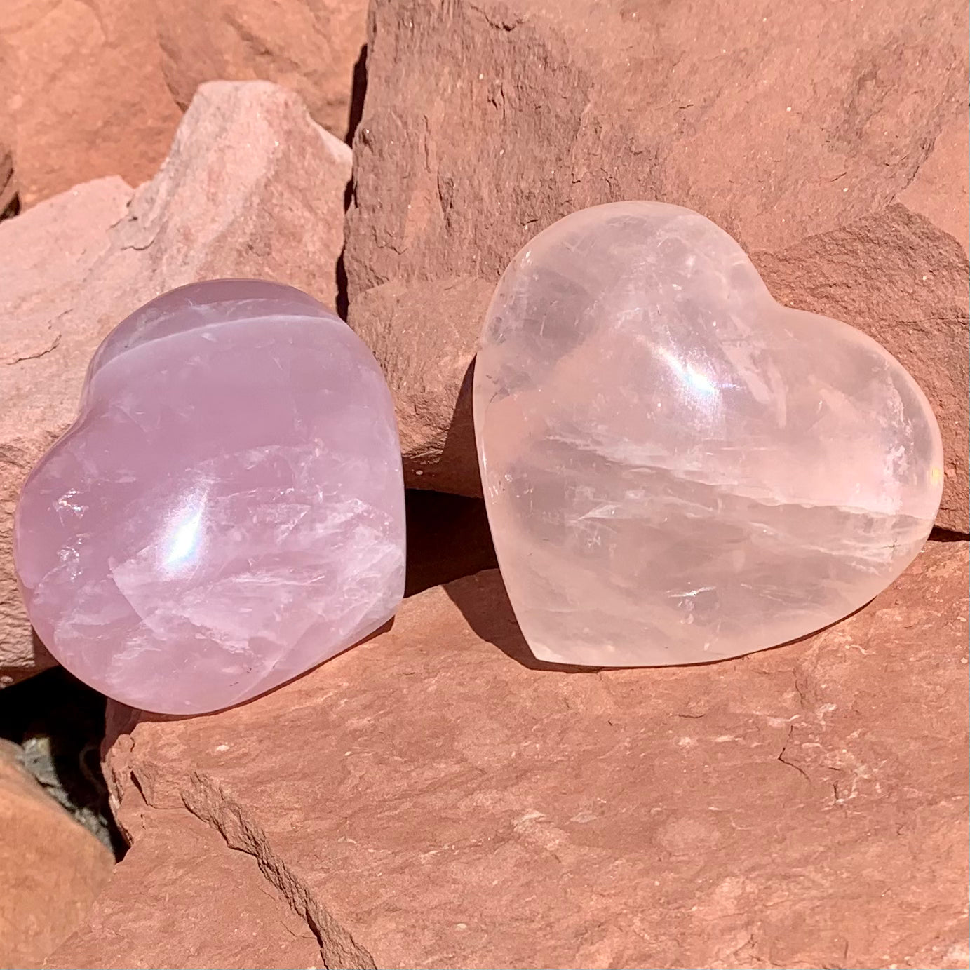 Rose Quartz Crystal Hearts