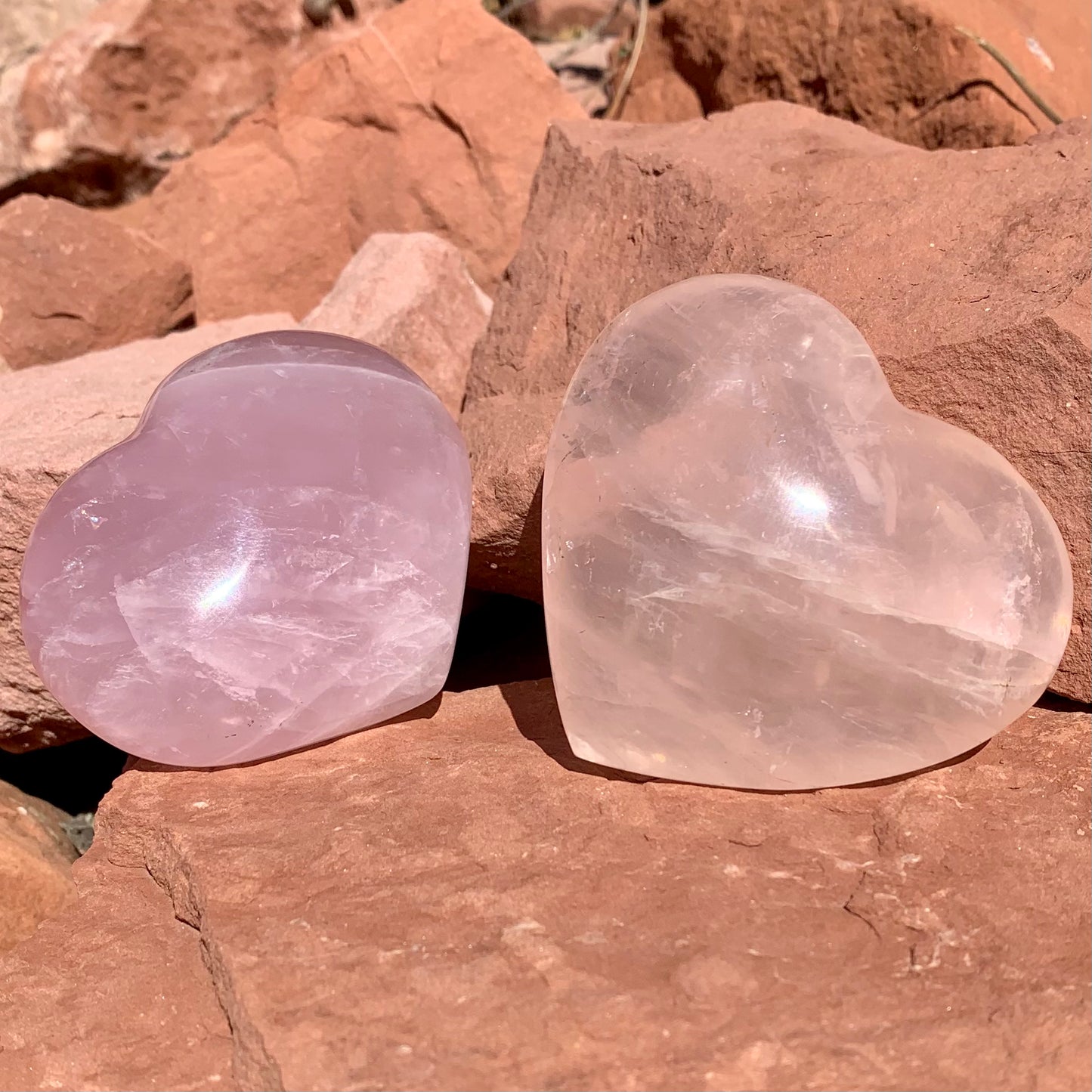 Rose Quartz Crystal Hearts