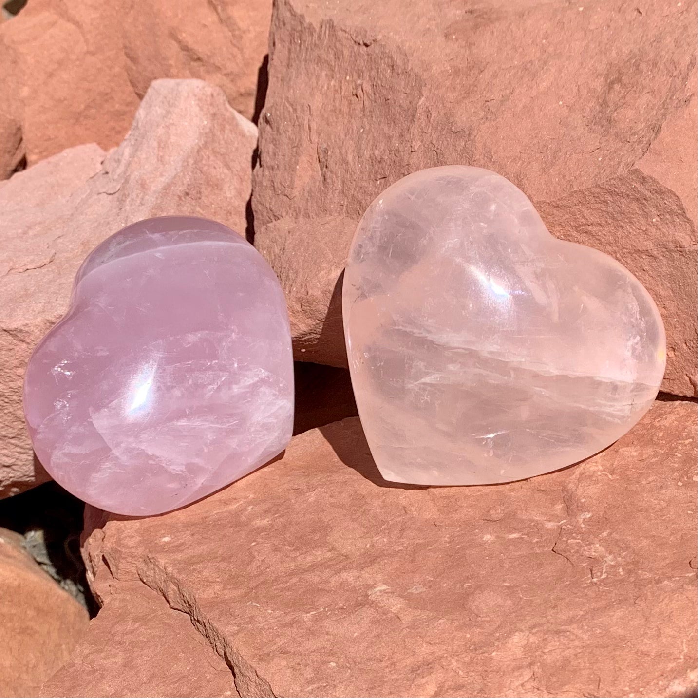 Rose Quartz Crystal Hearts