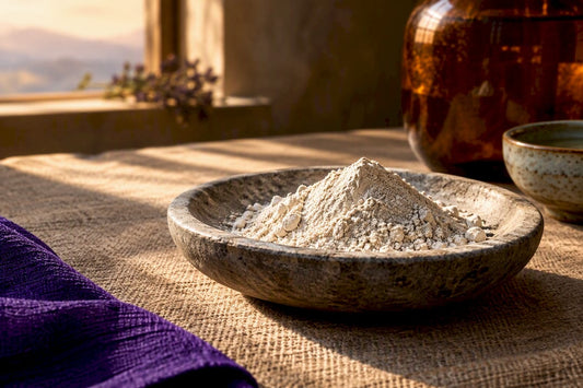 Mineral powder arranged for ceremonial ritual use