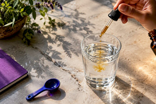 Tincture dose being diluted in water