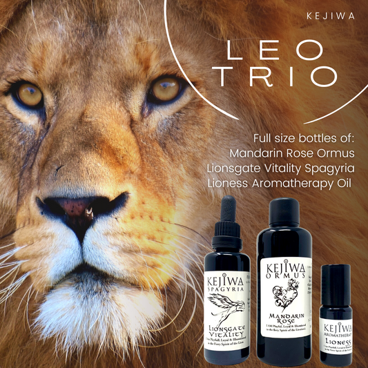 Leo Alchemy Trio with Mandarin Rose Ormus, Lionsgate Vitality Spagyria and Lioness Aromatherapy by Kejiwa