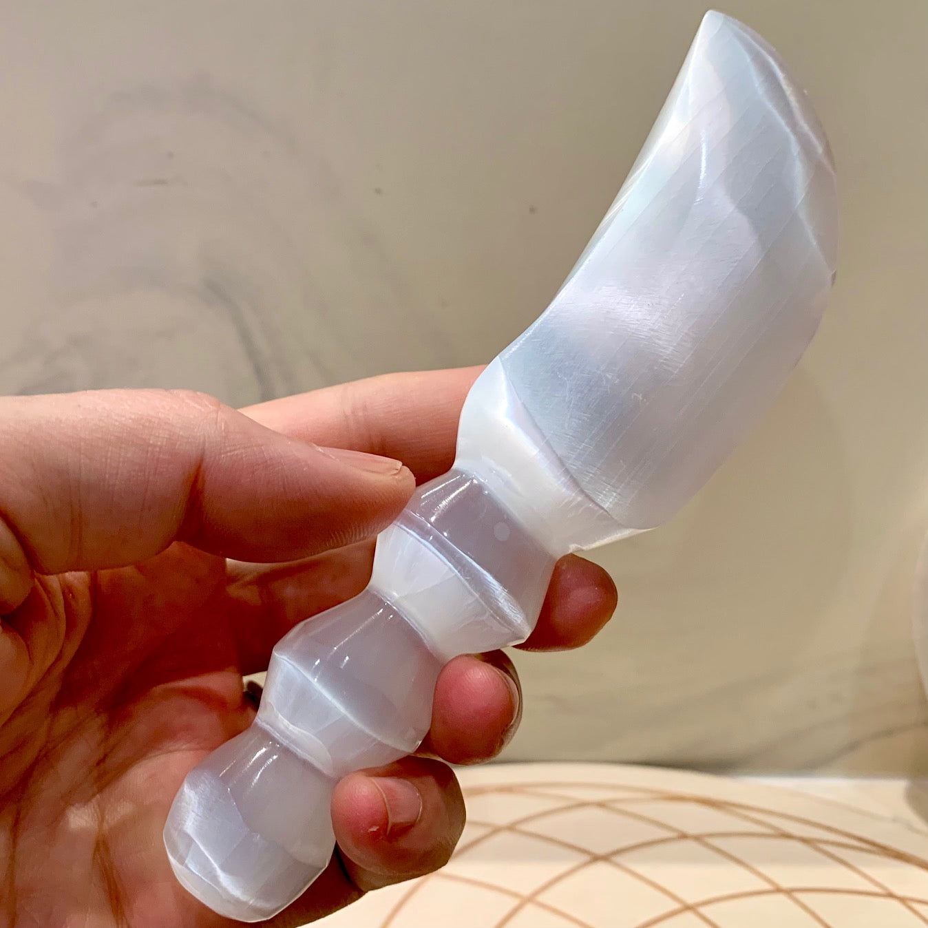 Selenite Athame Cord Cutting Dagger