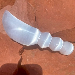 Selenite Athame Ceremonial Dagger 6"