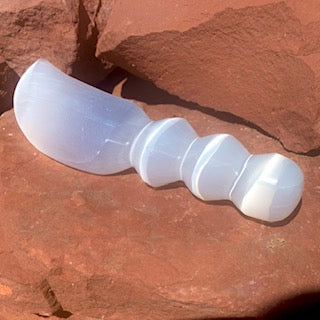 Selenite Athame Ceremonial Dagger 6"