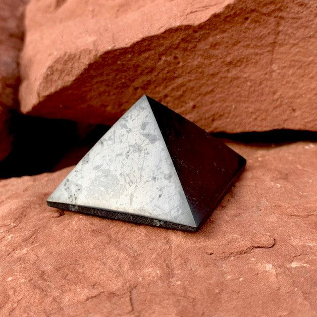Shungite Pyramid 2 in Polished Crystal Kejiwa