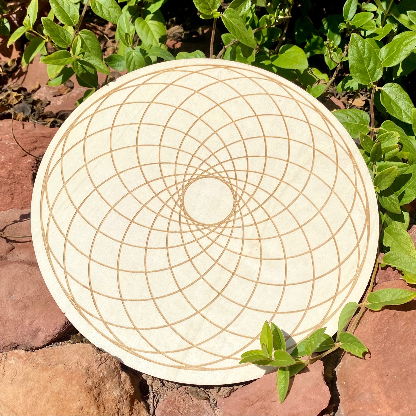 Torus Wood Altar Plate 12" - Kejiwa Alchemy